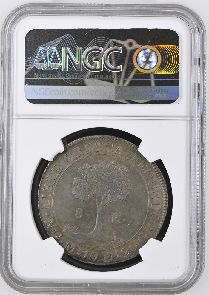Central American Republic 8 Reales 1825 Ng M NGC AU55 0146686Central American Republic 8 Reales 1825 Ng M NGC AU55 0146686 - Image 2
