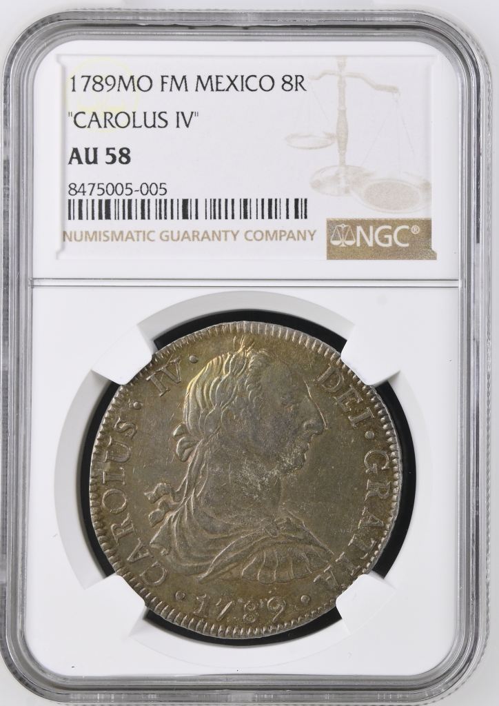 Colonial Silver & Minors 8 Reales 1789 Mo FM NGC AU58 0146689