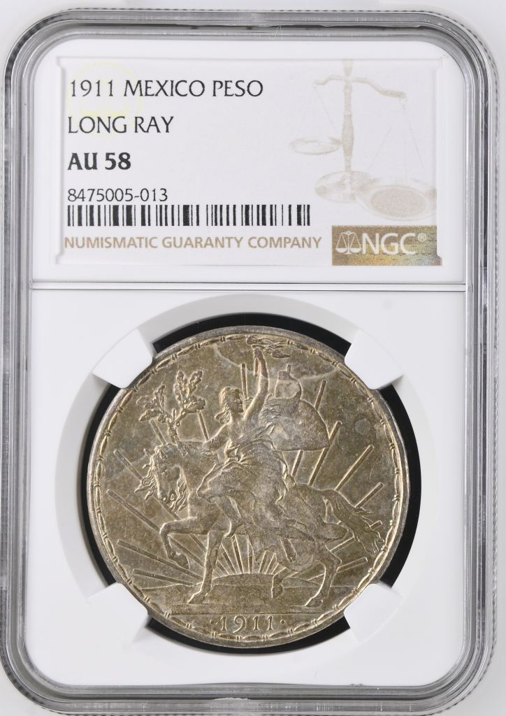 Modern Silver & Minors Peso 1911 Mo NGC AU58 0146691