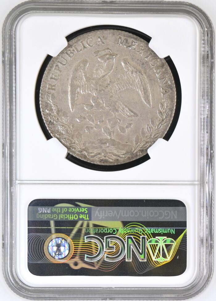 Guanajuato 8 Reales 1895 Go RS NGC AU58 0146723Guanajuato 8 Reales 1895 Go RS NGC AU58 0146723 - Image 2