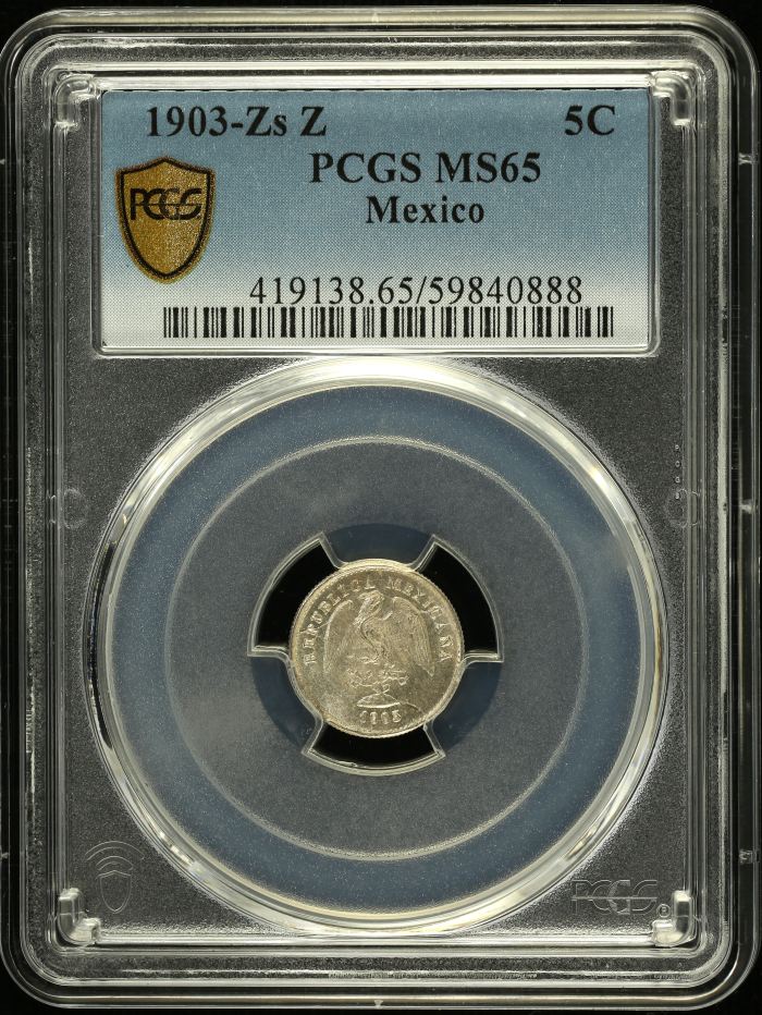 Republic Silver & Minors 5 Centavos 1903 Zs Z PCGS MS65 0146724Republic Silver & Minors 5 Centavos 1903 Zs Z PCGS MS65 0146724