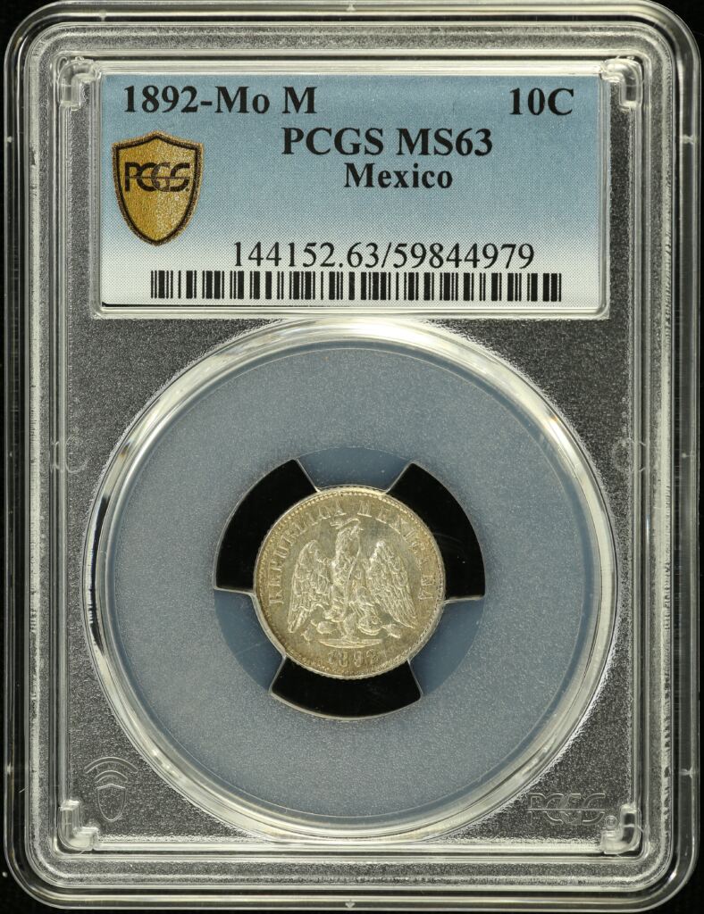 Republic Silver & Minors 10 Centavos 1892 Mo M PCGS MS63 0146726