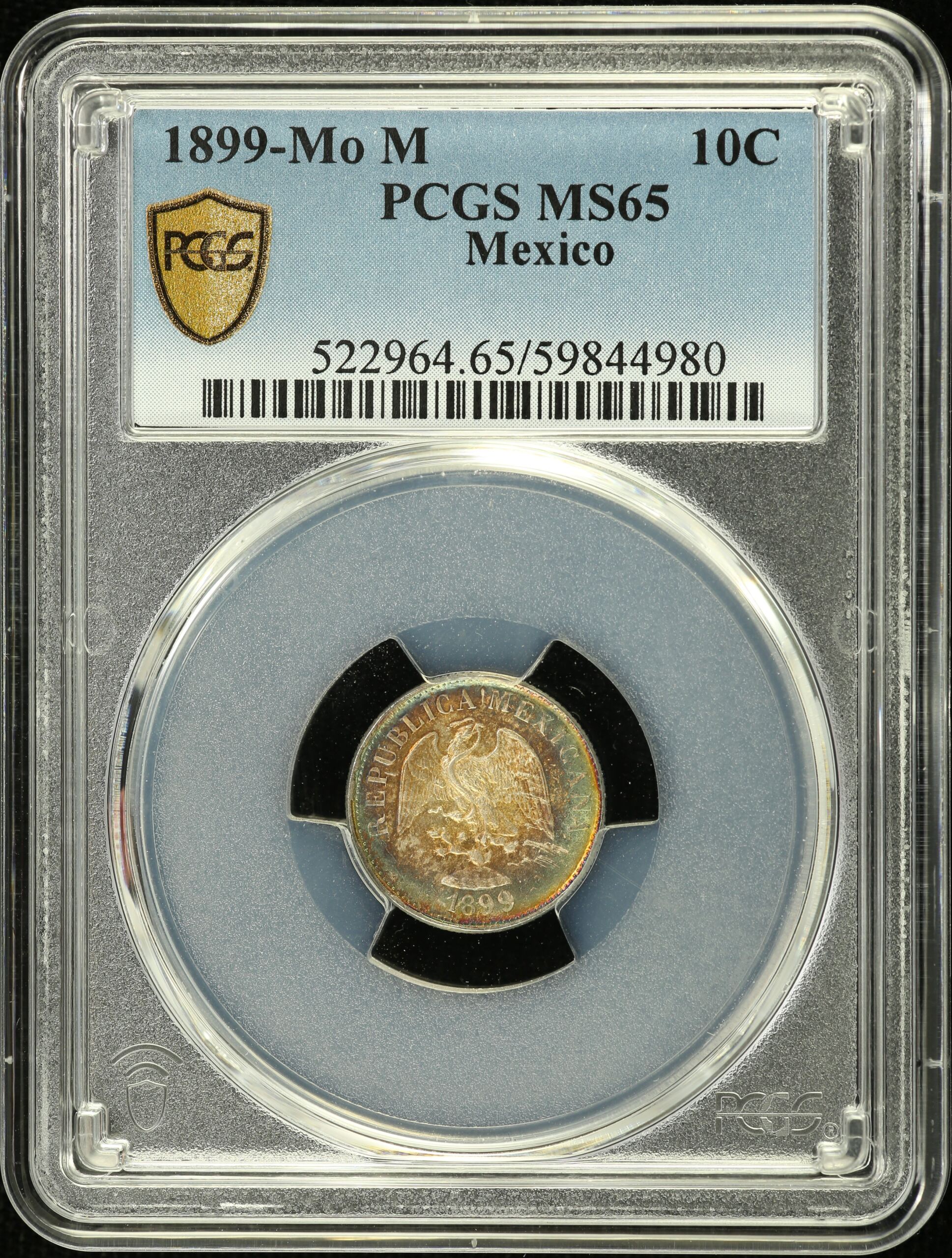 Mexican Coins Republic Silver & Minors Republic Silver & Minors 10 Centavos 1899 Mo M PCGS MS65 0146728 Republic Silver & Minors 10 Centavos 1899 Mo M PCGS MS65 0146728Republic Silver & Minors 10 Centavos 1899 Mo M PCGS MS65 0146728