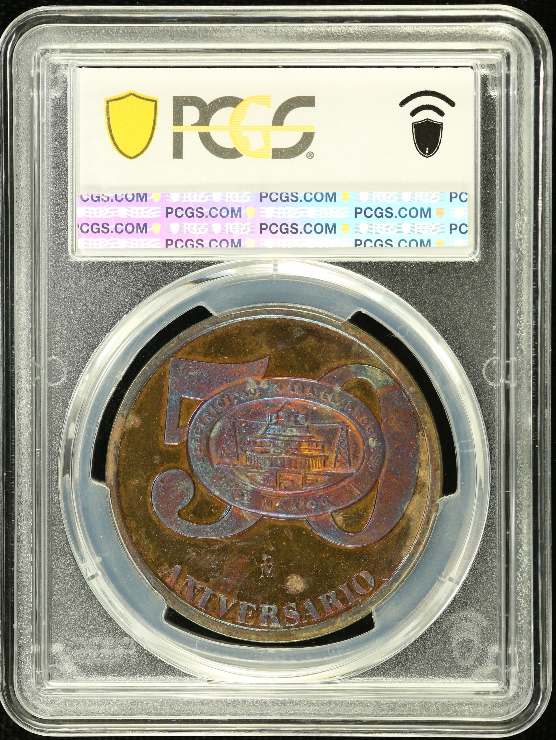 Medals & Tokens  Mexican Coins Medals & Tokens 50th Anniversary Federal Electric Commission Brass Medal (1989) Mo PCGS MS62 0146739 Medals & Tokens 50th Anniversary Federal Electric Commission Brass Medal (1989) Mo PCGS MS62 0146739Medals & Tokens 50th Anniversary Federal Electric Commission Brass Medal (1989) Mo PCGS MS62 0146739 - Image 2