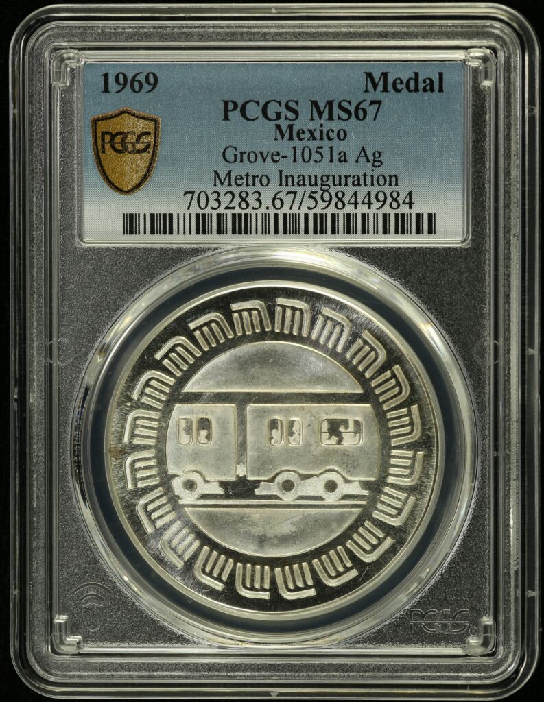 Medals & Tokens Subway Medal 1969 Mo Grove-1051a Ag PCGS MS67 0146744