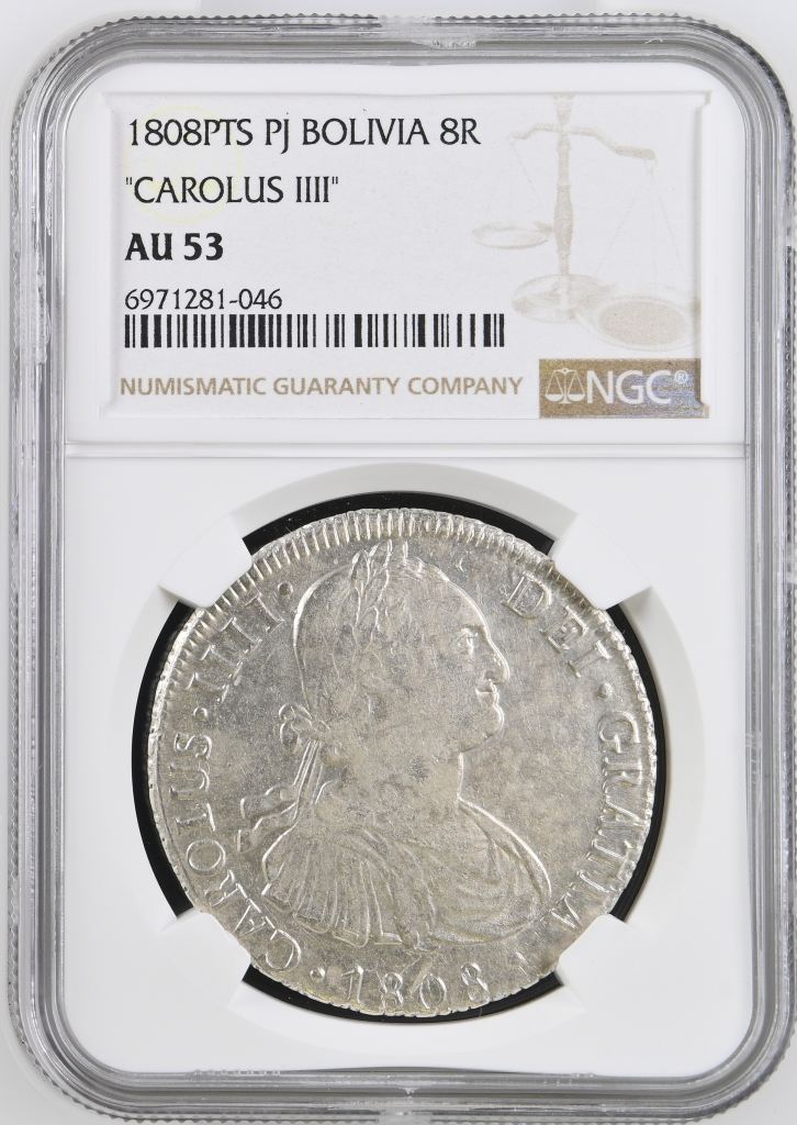 Bolivia 8 Reales 1808 Pts PJ NGC AU53 0146803