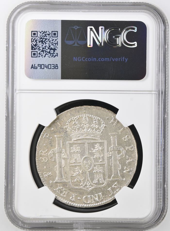 Bolivia 8 Reales 1823 Pts PJ NGC MS62+ 0146823Bolivia 8 Reales 1823 Pts PJ NGC MS62+ 0146823 - Image 2
