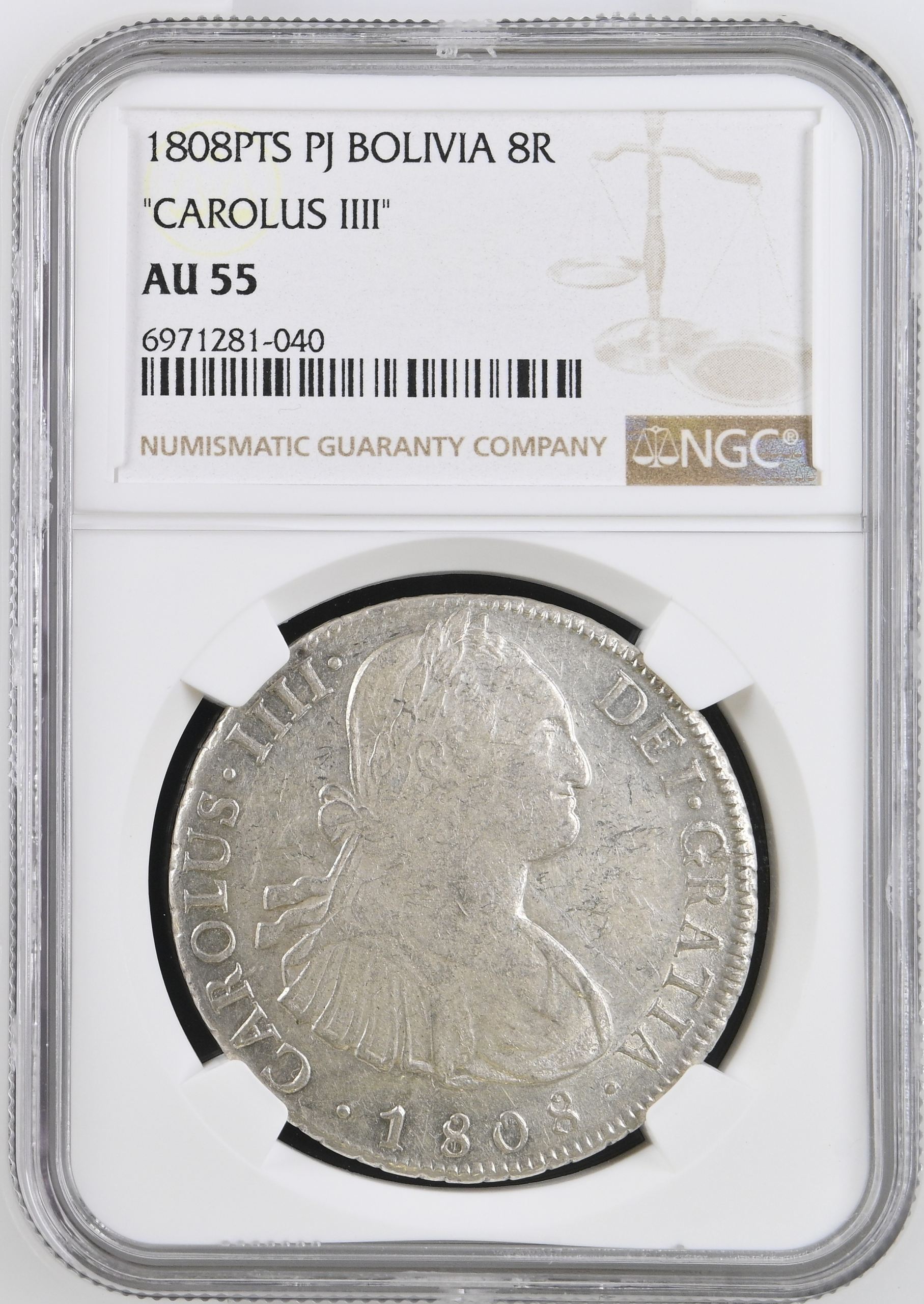 Bolivia 8 Reales 1808 Pts PJ NGC AU55 0146825