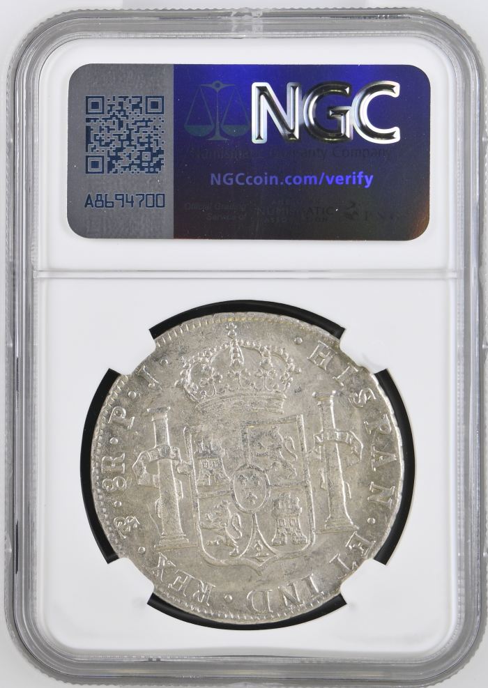 Bolivia 8 Reales 1808 Pts PJ NGC AU55 0146825Bolivia 8 Reales 1808 Pts PJ NGC AU55 0146825 - Image 2