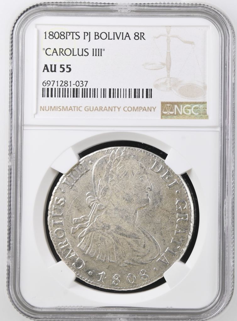 Bolivia 8 Reales 1808 Pts PJ NGC AU55 0146826