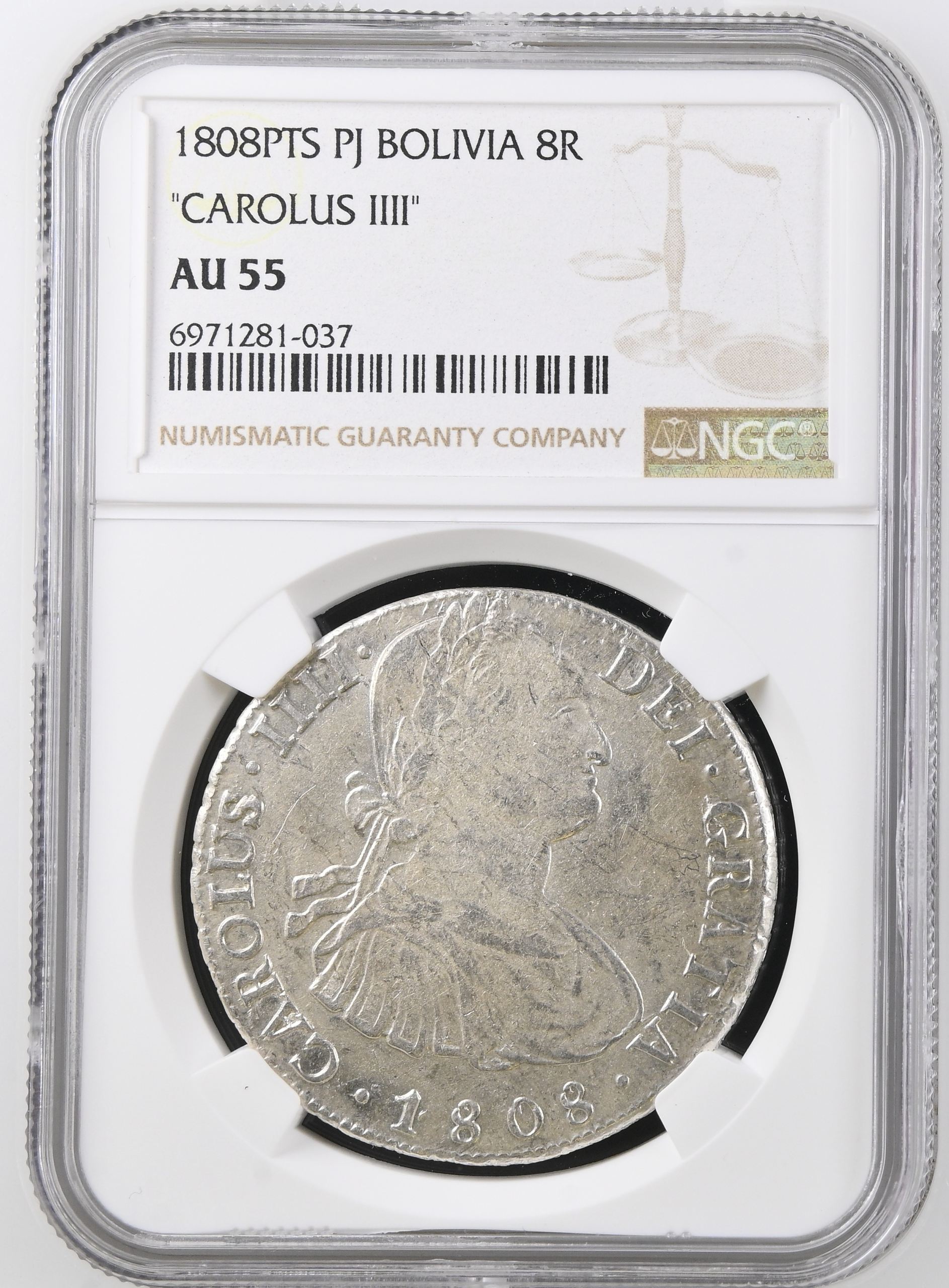 Bolivia 8 Reales 1808 Pts PJ NGC AU55 0146826