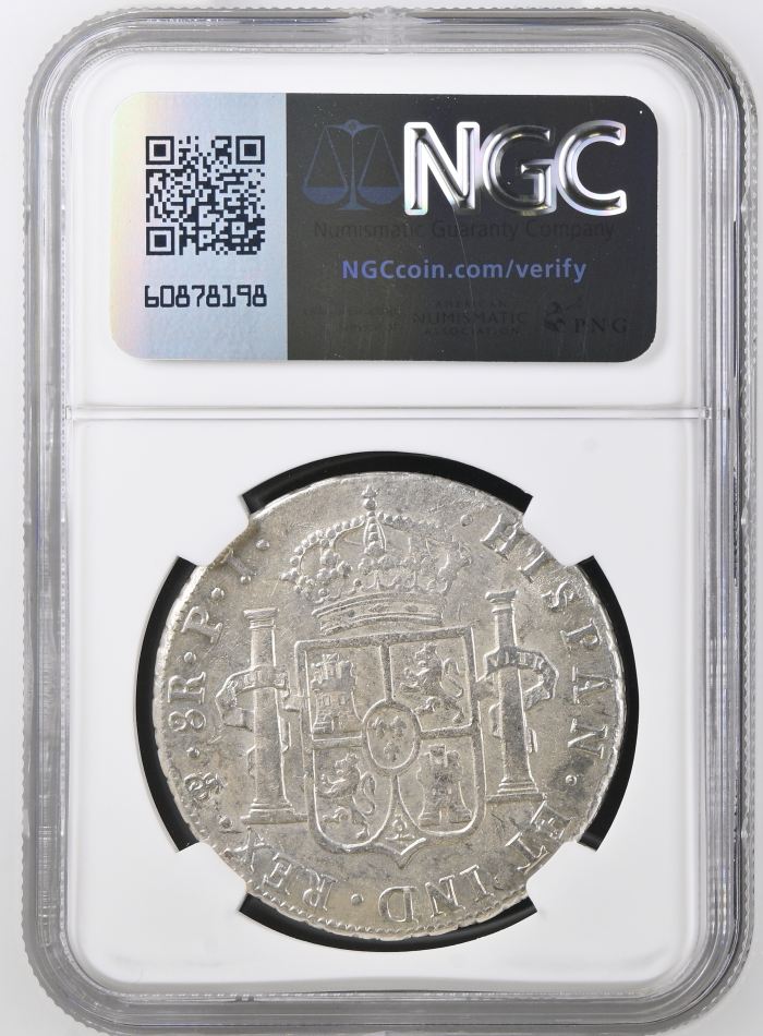 Bolivia 8 Reales 1808 Pts PJ NGC AU55 0146826Bolivia 8 Reales 1808 Pts PJ NGC AU55 0146826 - Image 2