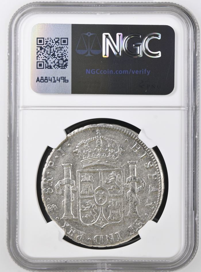 Bolivia 8 Reales 1808 Pts PJ NGC AU55 0146827Bolivia 8 Reales 1808 Pts PJ NGC AU55 0146827 - Image 2