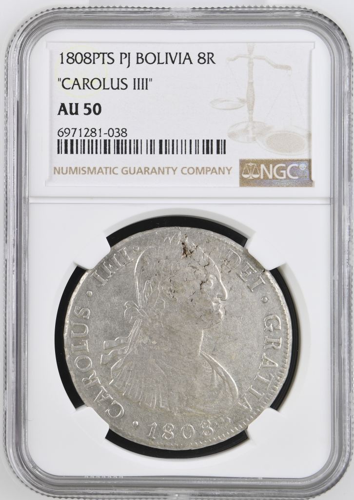Bolivia 8 Reales 1808 Pts PJ NGC AU50 0146828