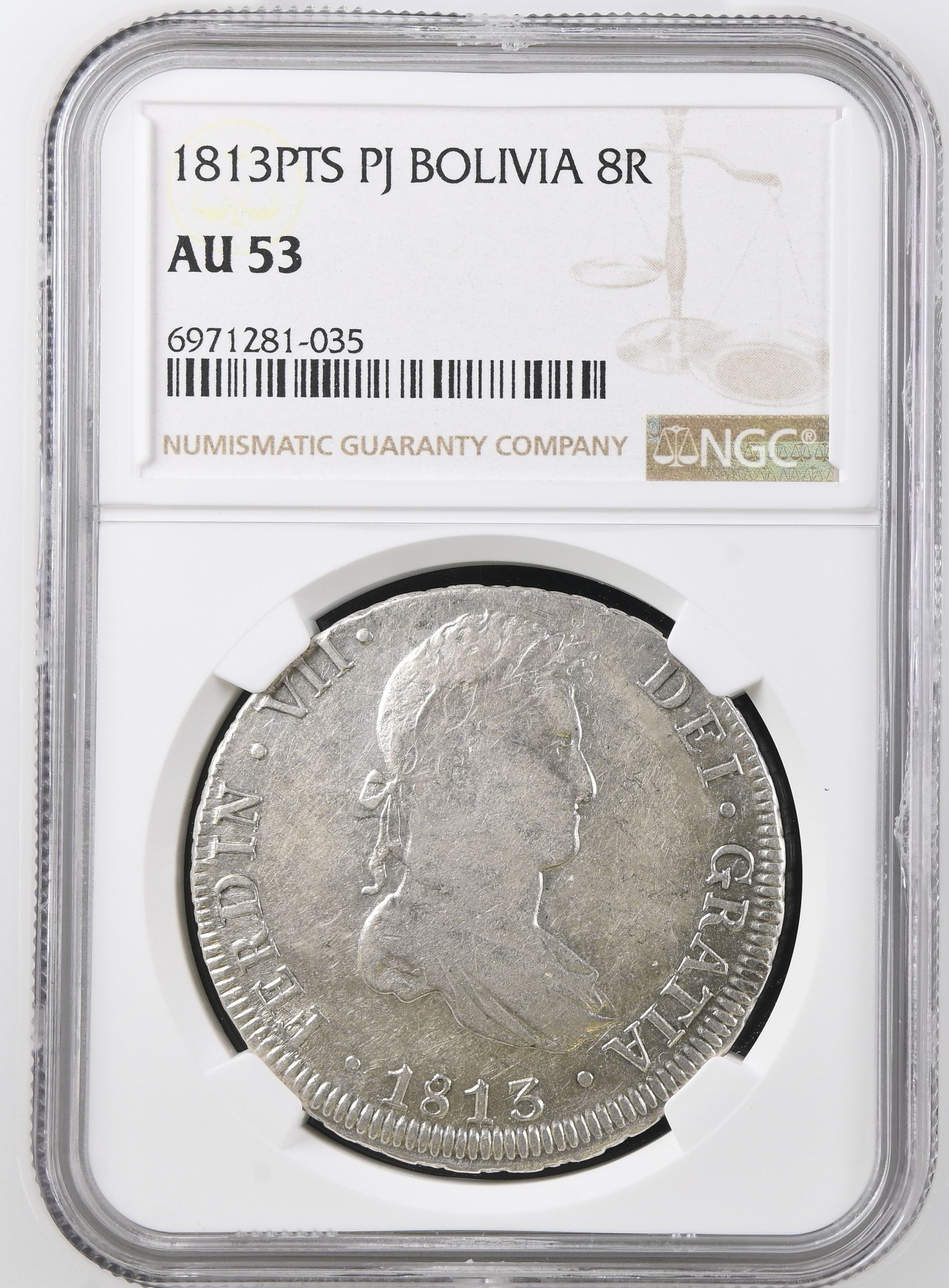 Bolivia 8 Reales 1813 Pts PJ NGC AU53 0146829