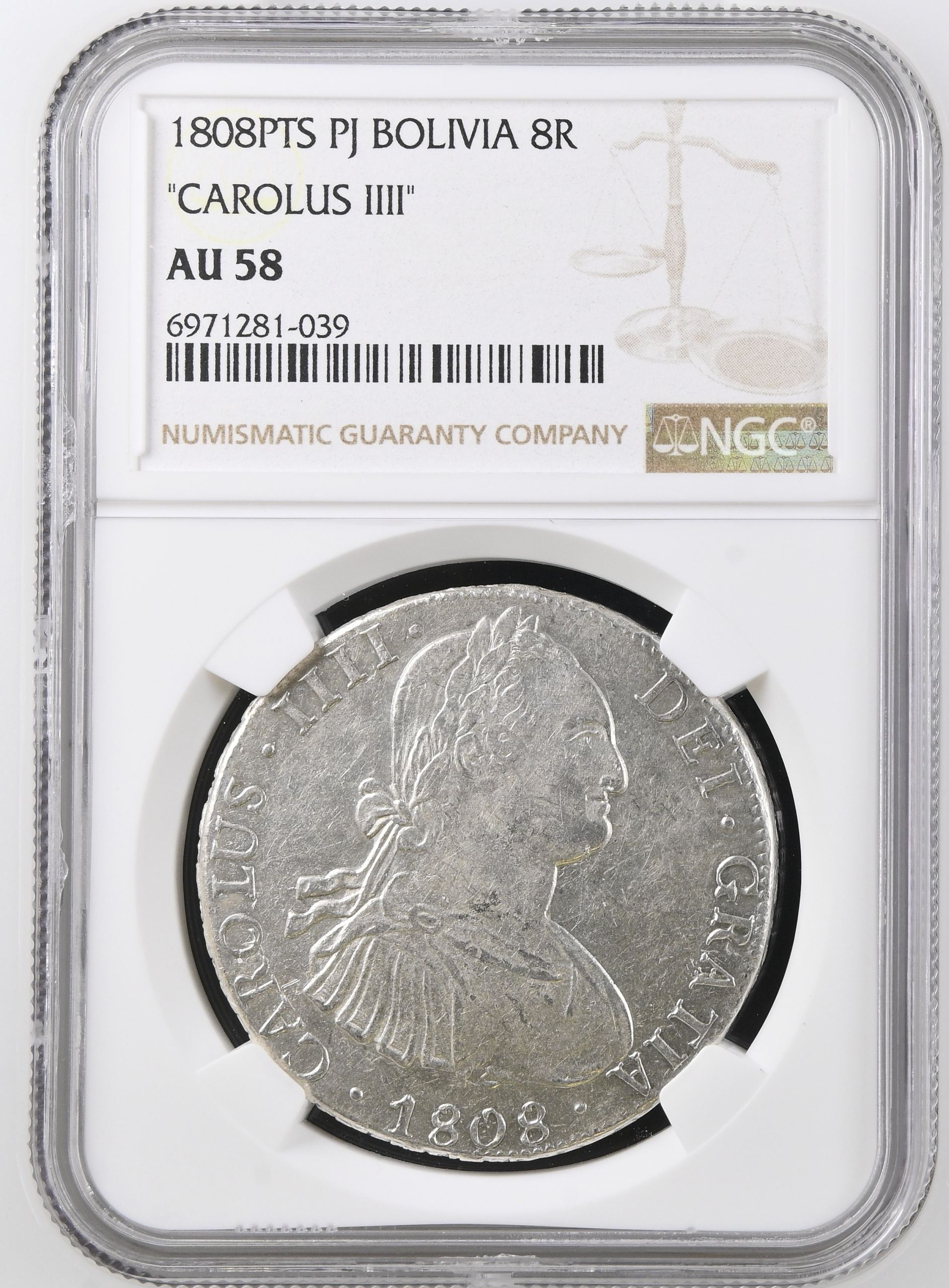 Bolivia 8 Reales 1808 Pts PJ NGC AU58 0146830