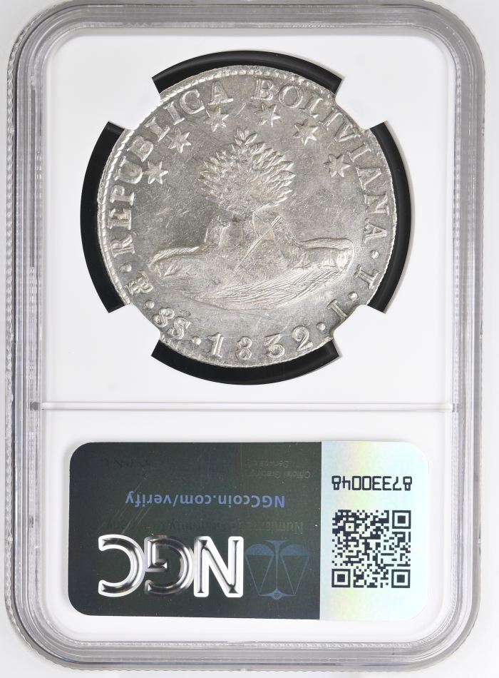 Bolivia 8 Sol 1832 Pts JL NGC AU58 0146858Bolivia 8 Sol 1832 Pts JL NGC AU58 0146858 - Image 2