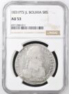Bolivia Latin American Coins Bolivia 8 Sol 1831 Pts JL NGC AU53 0146861 Bolivia 8 Sol 1831 Pts JL NGC AU53 0146861