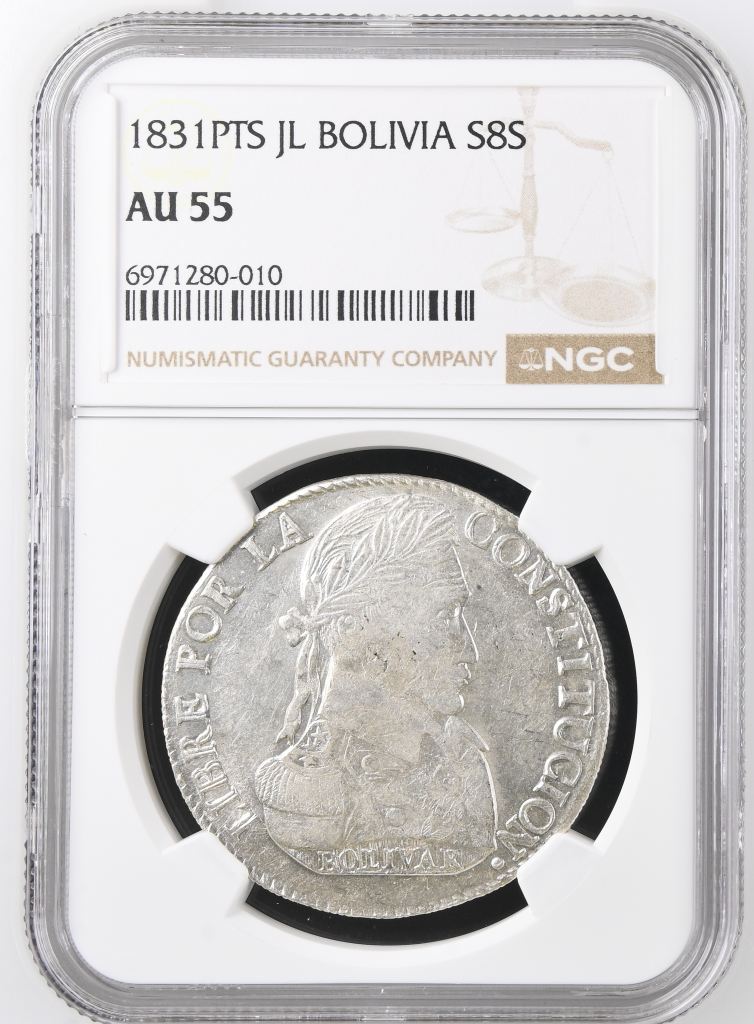 Bolivia 8 Sol 1831 Pts JL NGC AU55 0146863