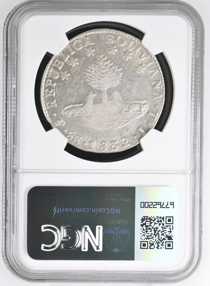 Bolivia 8 Sol 1832 Pts JL NGC AU55 0146864Bolivia 8 Sol 1832 Pts JL NGC AU55 0146864 - Image 2