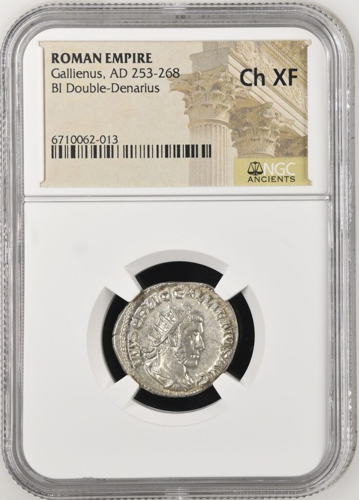 Roman Imperial Gallienus 253-268 AD BI Double-Denarius NGC ChXF 0146871