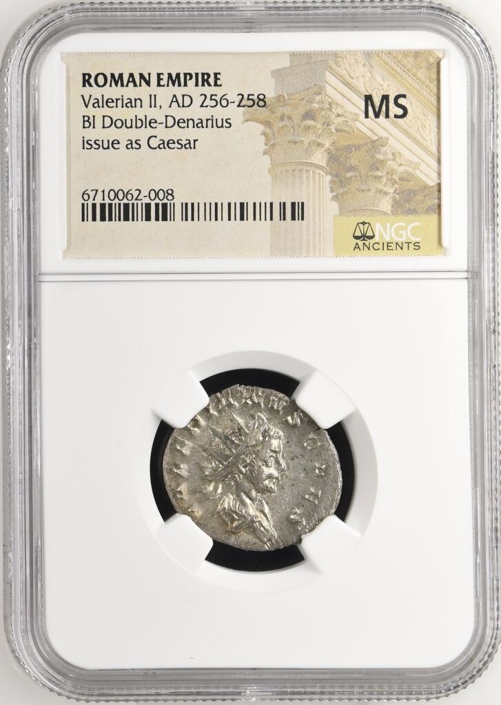 Roman Imperial Valerian II 256-258 AD BI Double -Denarius NGC MS 0146872