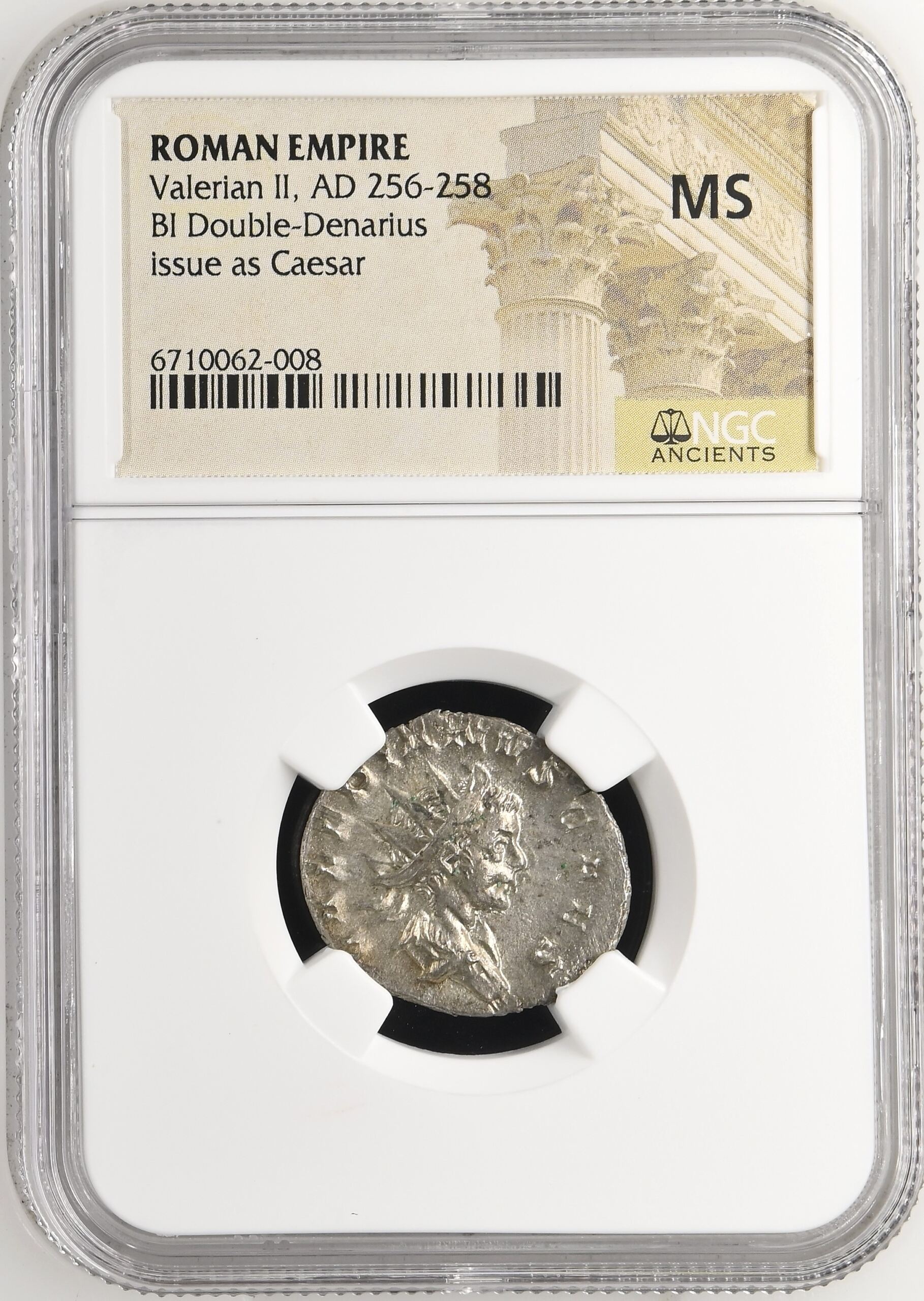 Roman Imperial Valerian II 256-258 AD BI Double -Denarius NGC MS 0146872