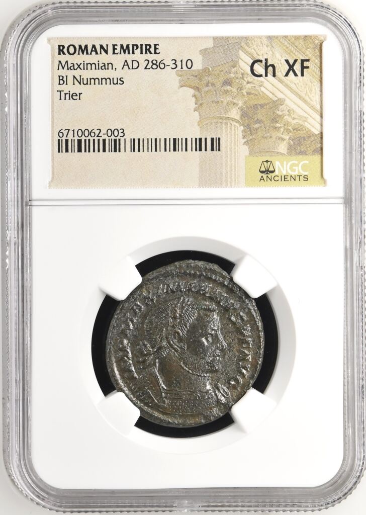Roman Imperial Maximian 286-310 AD BI Nummus NGC ChXF 0146874