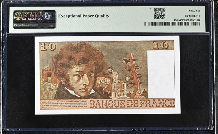 France 10 Francs 1976-78 PMG Gem UNC66 EPQ Pick #150c 0146892France 10 Francs 1976-78 PMG Gem UNC66 EPQ Pick #150c 0146892 - Image 2