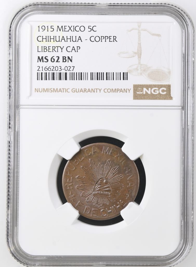 Chihuahua 5 Centavo 1915 Chihuahua NGC MS62BN 0146906