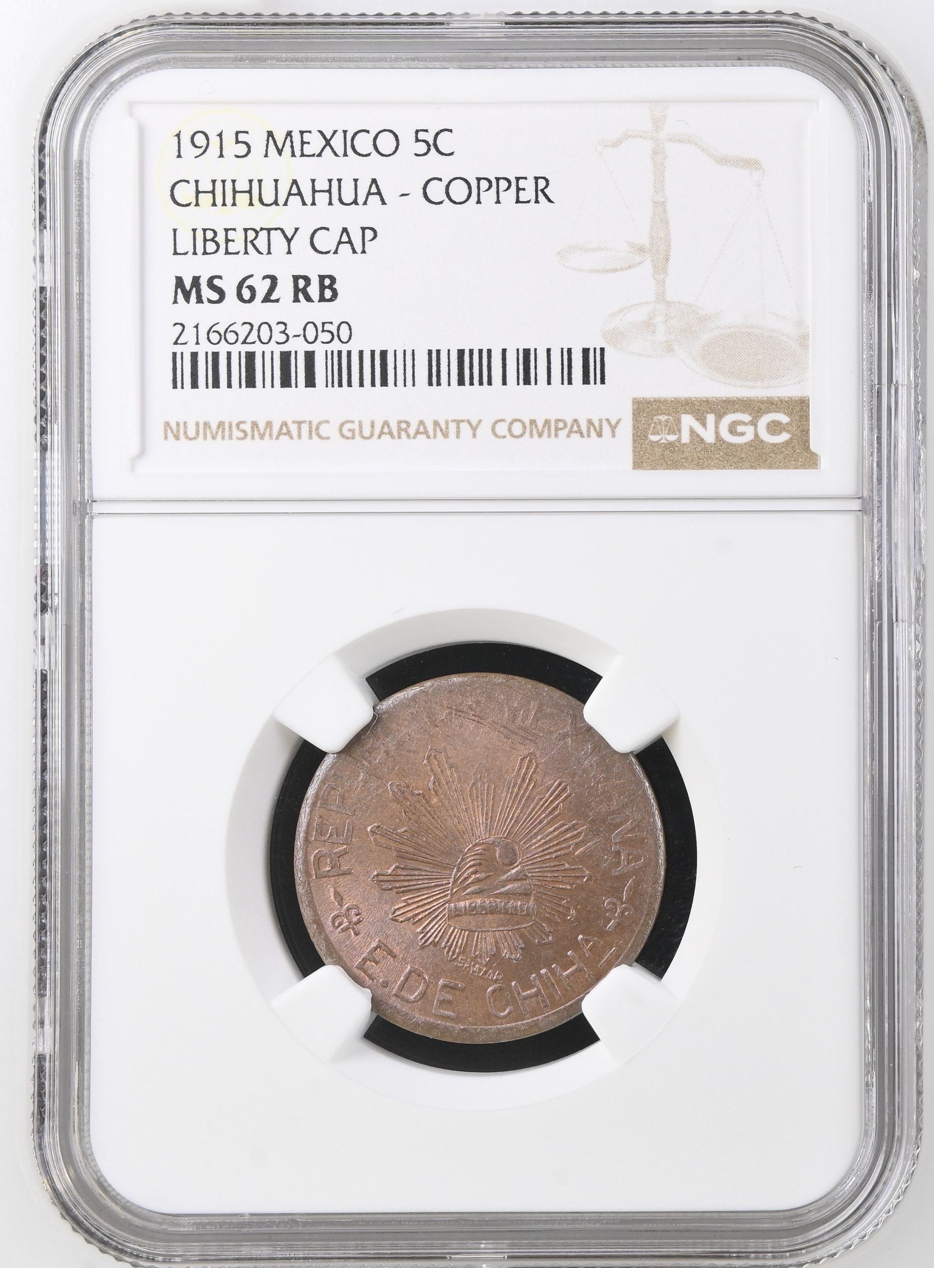 Chihuahua 5 Centavo 1915 Chihuahua NGC MS62RB 0146911