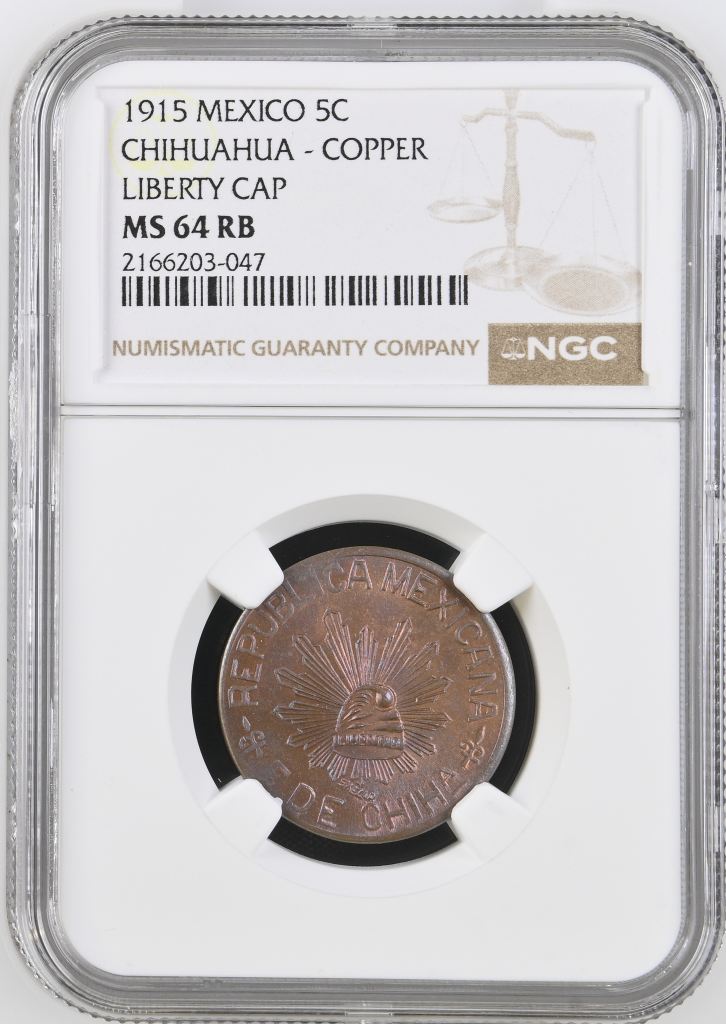 Chihuahua 5 Centavo 1915 Chihuahua NGC MS64RB 0146939