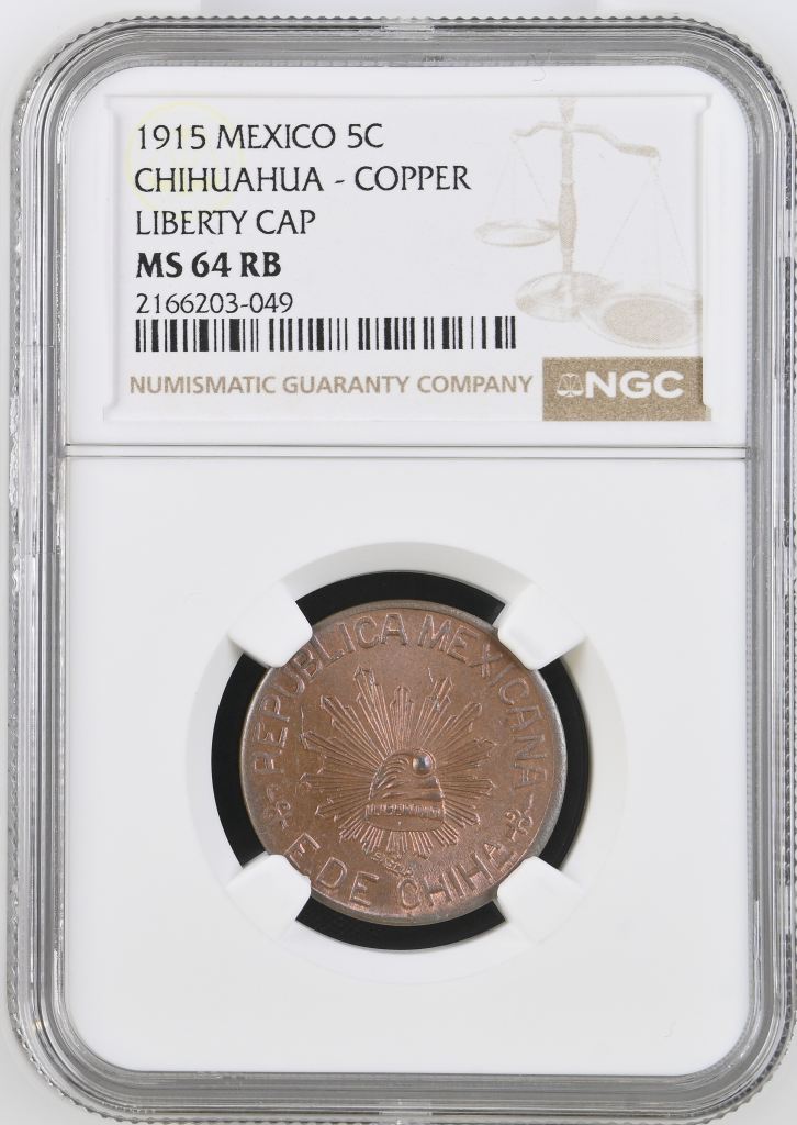 Chihuahua 5 Centavo 1915 Chihuahua NGC MS64RB 0146940