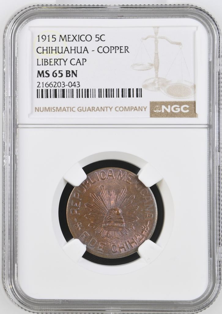 Chihuahua 5 Centavo 1915 Chihuahua NGC MS65BN 0146943