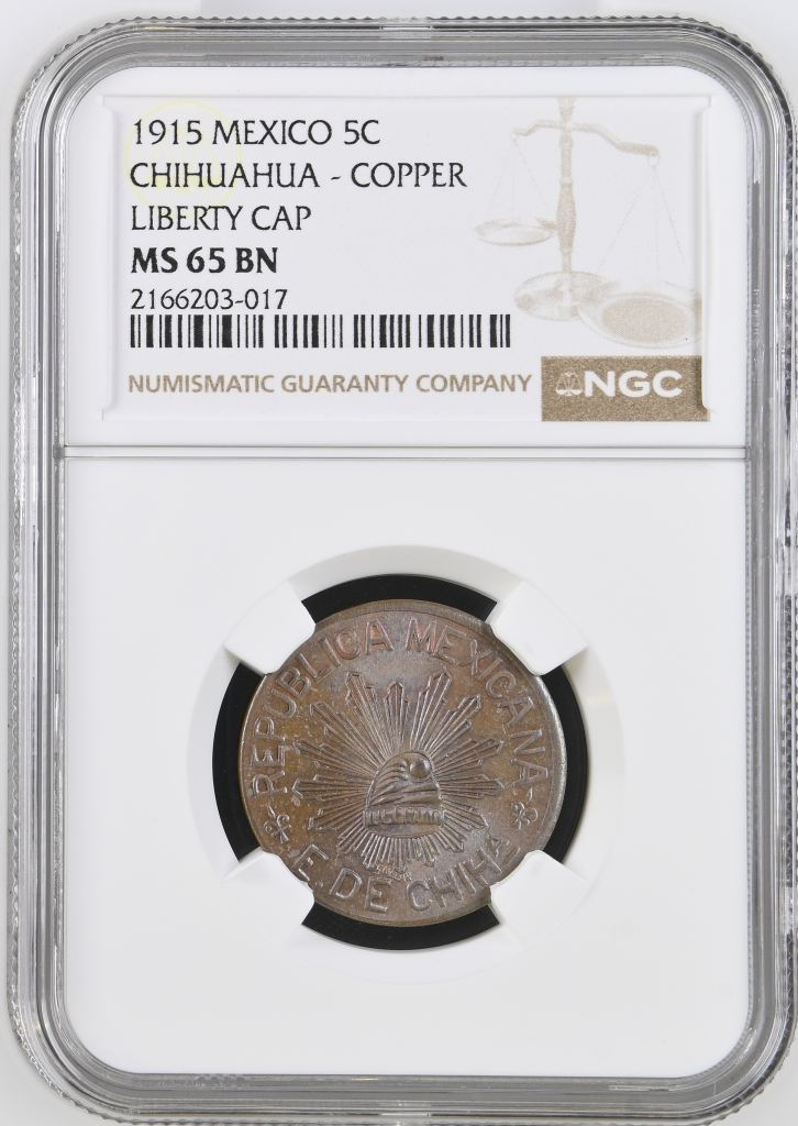 Chihuahua 5 Centavo 1915 Chihuahua NGC MS65BN 0146945