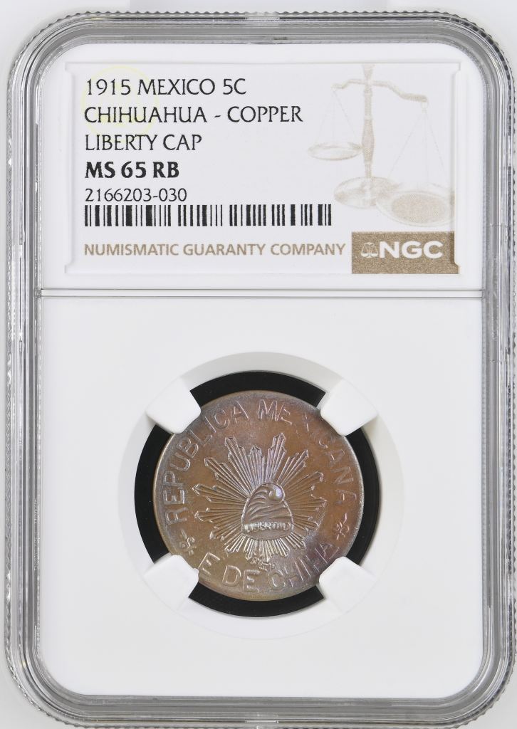 Chihuahua 5 Centavo 1915 Chihuahua NGC MS65RB 0146947