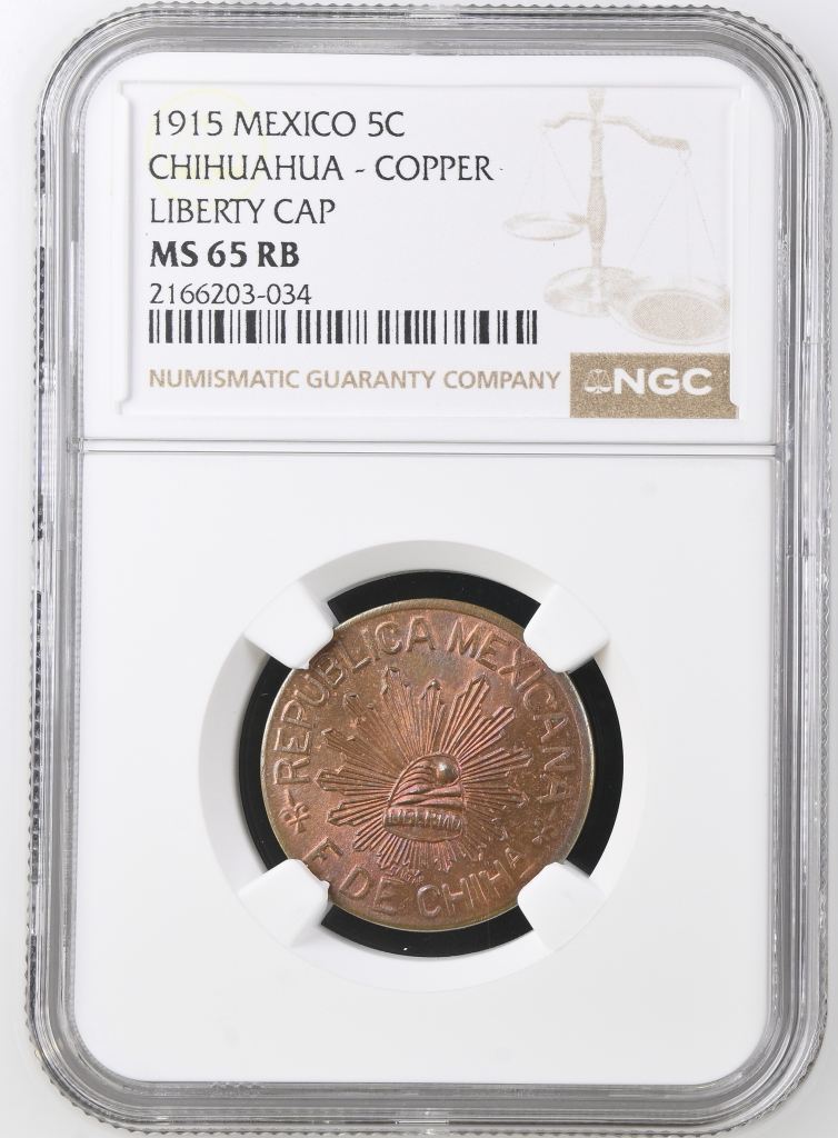 Chihuahua 5 Centavo 1915 Chihuahua NGC MS65RB 0146948