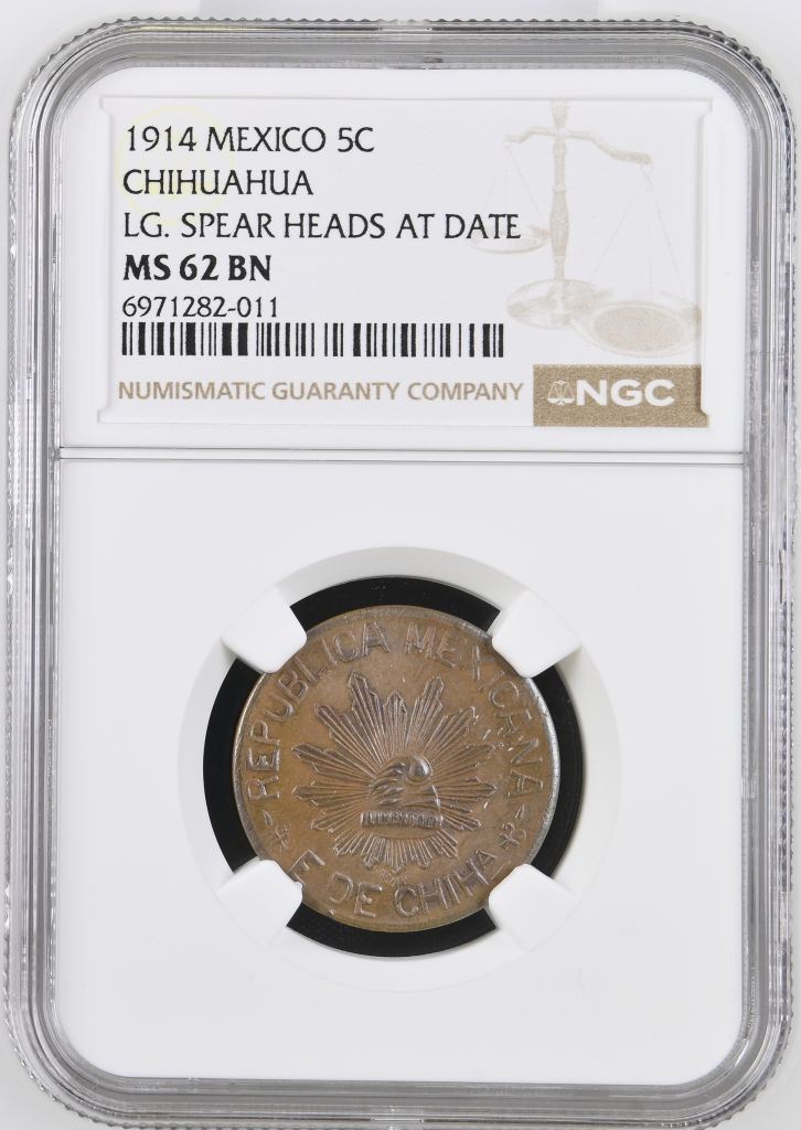 Chihuahua 5 Centavo 1914 Chihuahua NGC MS62BN 0146952
