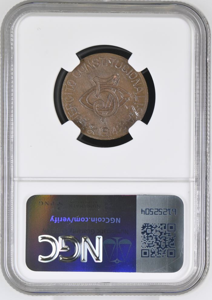Chihuahua 5 Centavo 1914 Chihuahua NGC MS62BN 0146952Chihuahua 5 Centavo 1914 Chihuahua NGC MS62BN 0146952 - Image 2