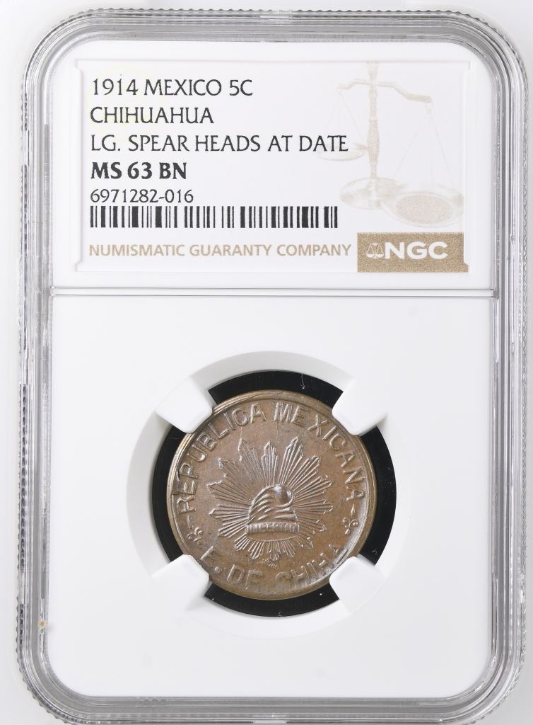 Chihuahua 5 Centavo 1914 Chihuahua NGC MS63BN 0146957