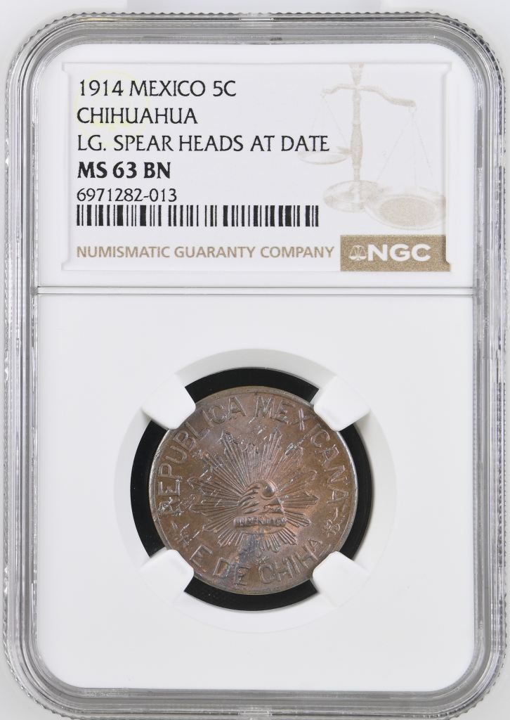 Chihuahua 5 Centavo 1914 Chihuahua NGC MS63BN 0146958