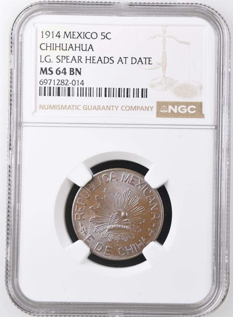 Chihuahua 5 Centavo 1914 Chihuahua NGC MS64BN 0146972