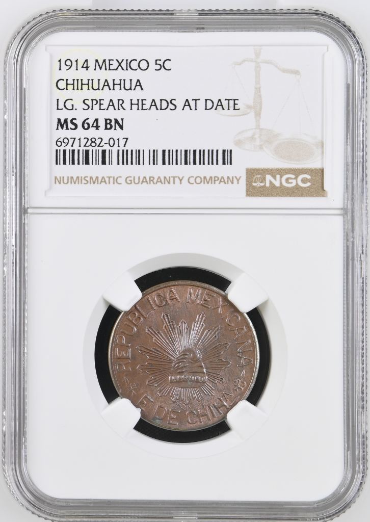 Chihuahua 5 Centavo 1914 Chihuahua NGC MS64BN 0146973