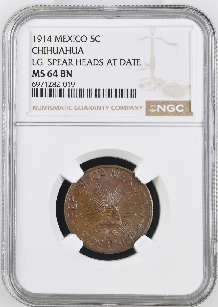 Chihuahua 5 Centavo 1914 Chihuahua NGC MS64BN 0146974
