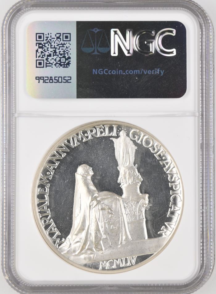 Italy/San Marino/Vatican Mariano Year Proclamation Silver Medal 1954 XVI Rinaldi-148 NGC MS65 0147012Italy/San Marino/Vatican Mariano Year Proclamation Silver Medal 1954 XVI Rinaldi-148 NGC MS65 0147012 - Image 2