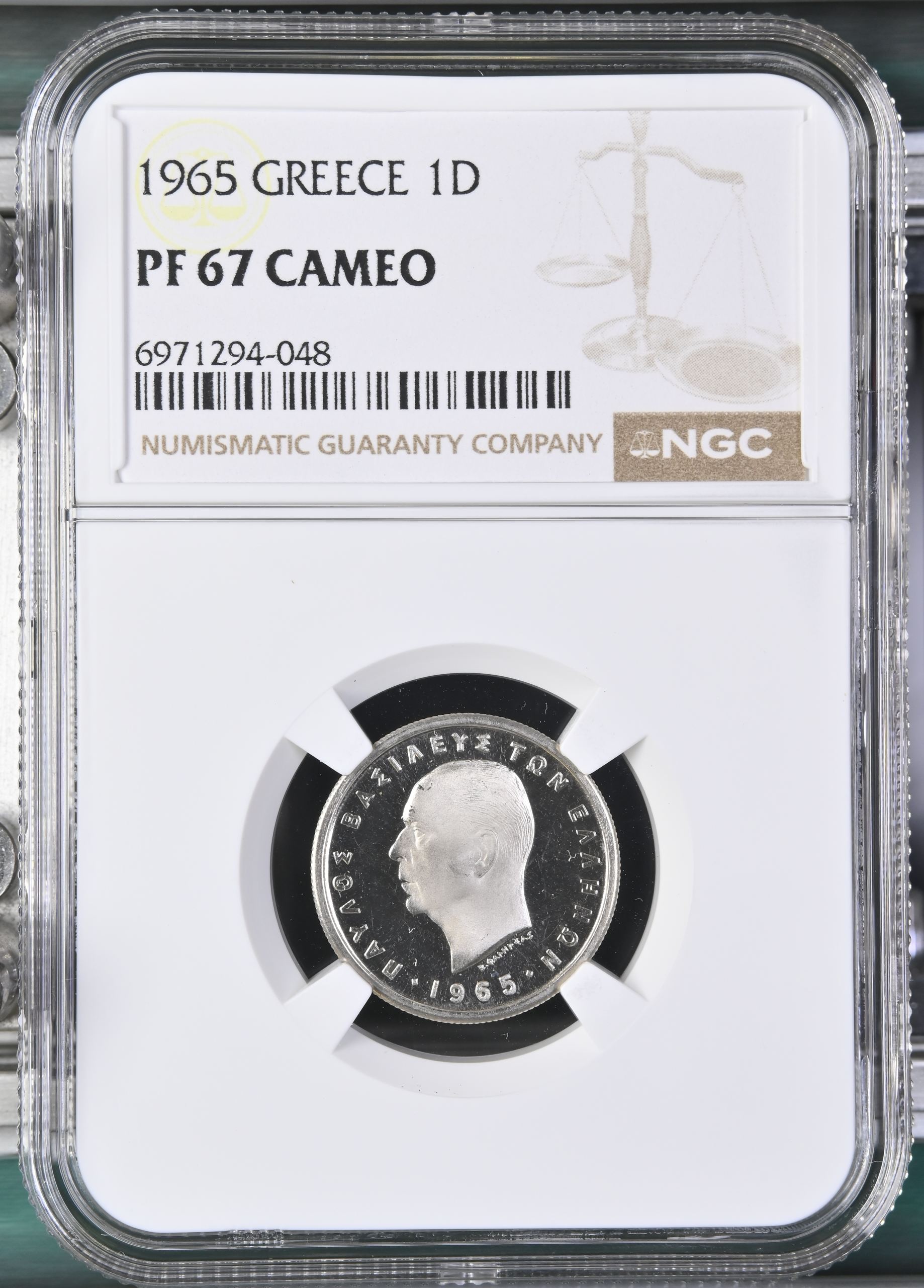 Greece Drachma 1965 NGC PF67 Cameo 0147052