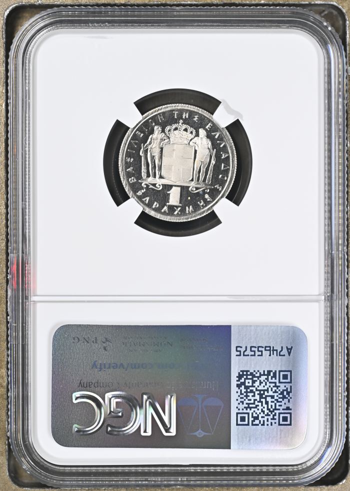 Greece Drachma 1965 NGC PF67 Cameo 0147052Greece Drachma 1965 NGC PF67 Cameo 0147052 - Image 2