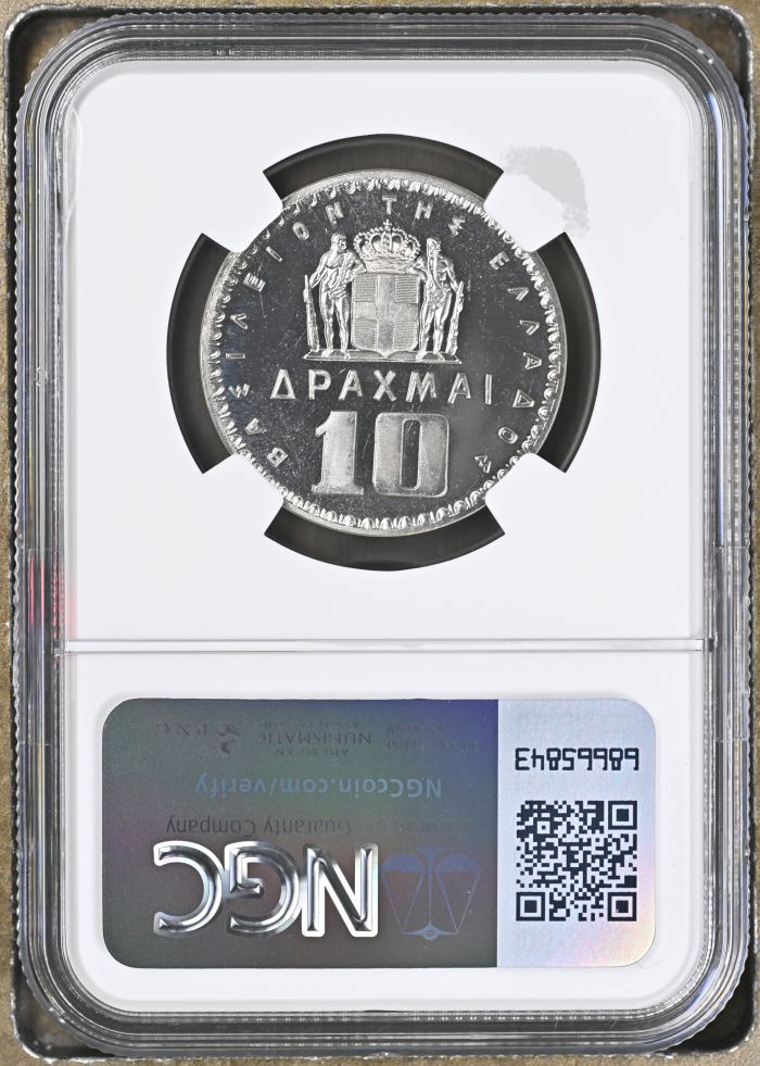 Greece 10 Drachmai 1965 NGC PF67 0147119Greece 10 Drachmai 1965 NGC PF67 0147119 - Image 2