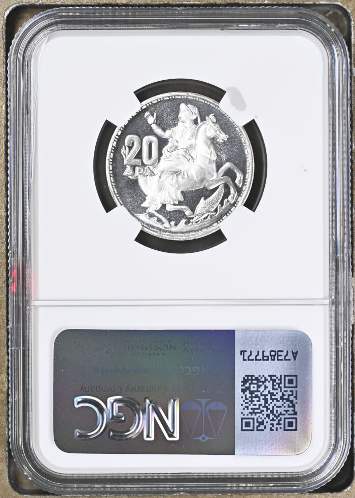 Greece 20 Drachmai 1965 NGC PF67 Cameo 0147137Greece 20 Drachmai 1965 NGC PF67 Cameo 0147137 - Image 2