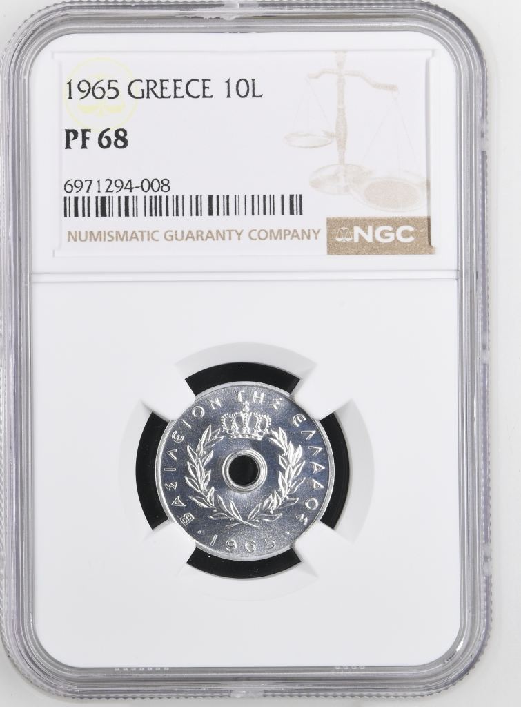 Greece 10 Lepta 1965 NGC PF68 0147167